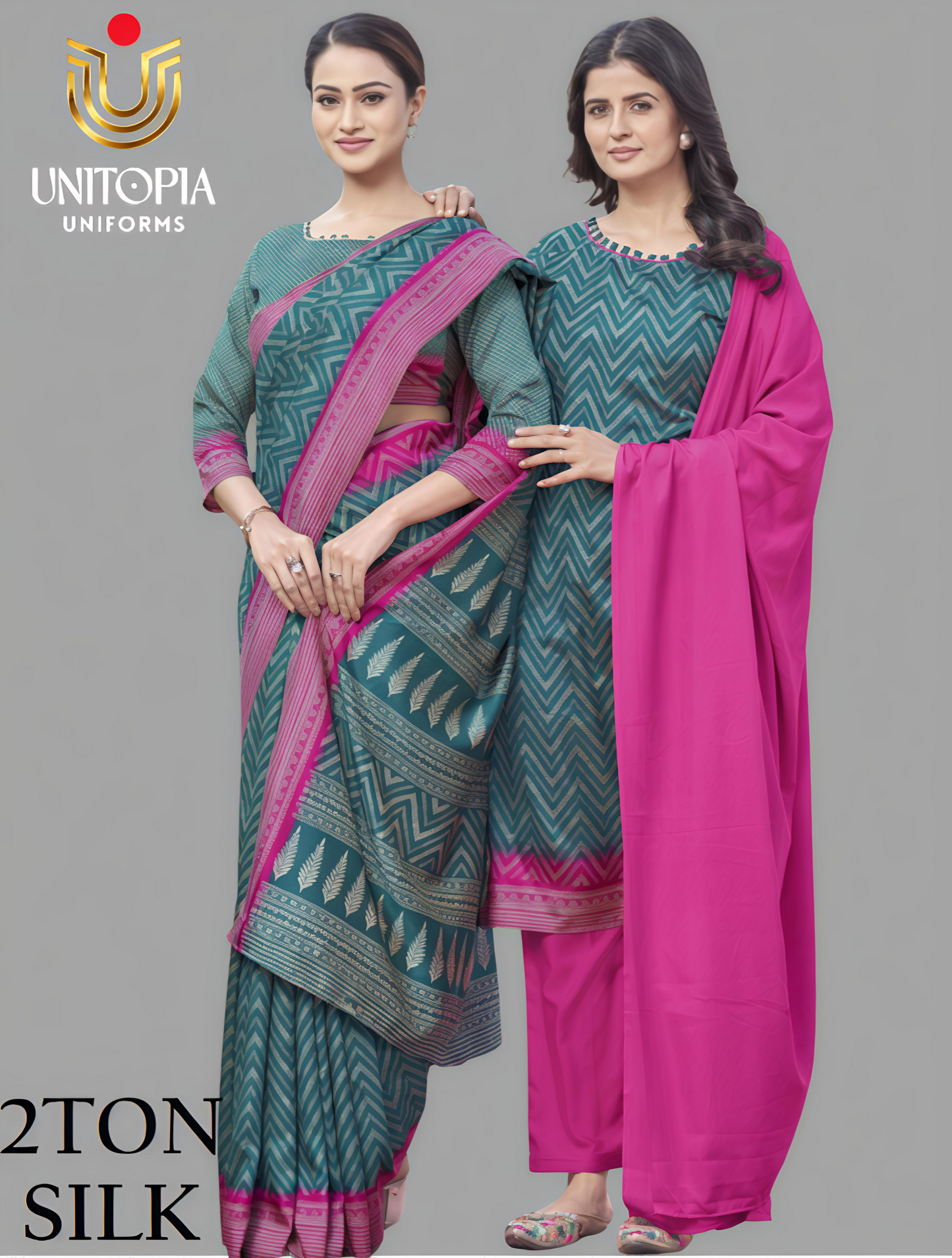 2TON SILK / UNIFORM SAREE (2217,2218)