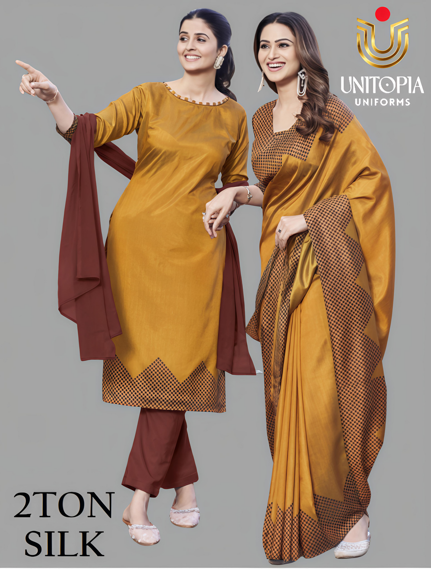 2TON SILK / UNIFORM SAREE (2219)