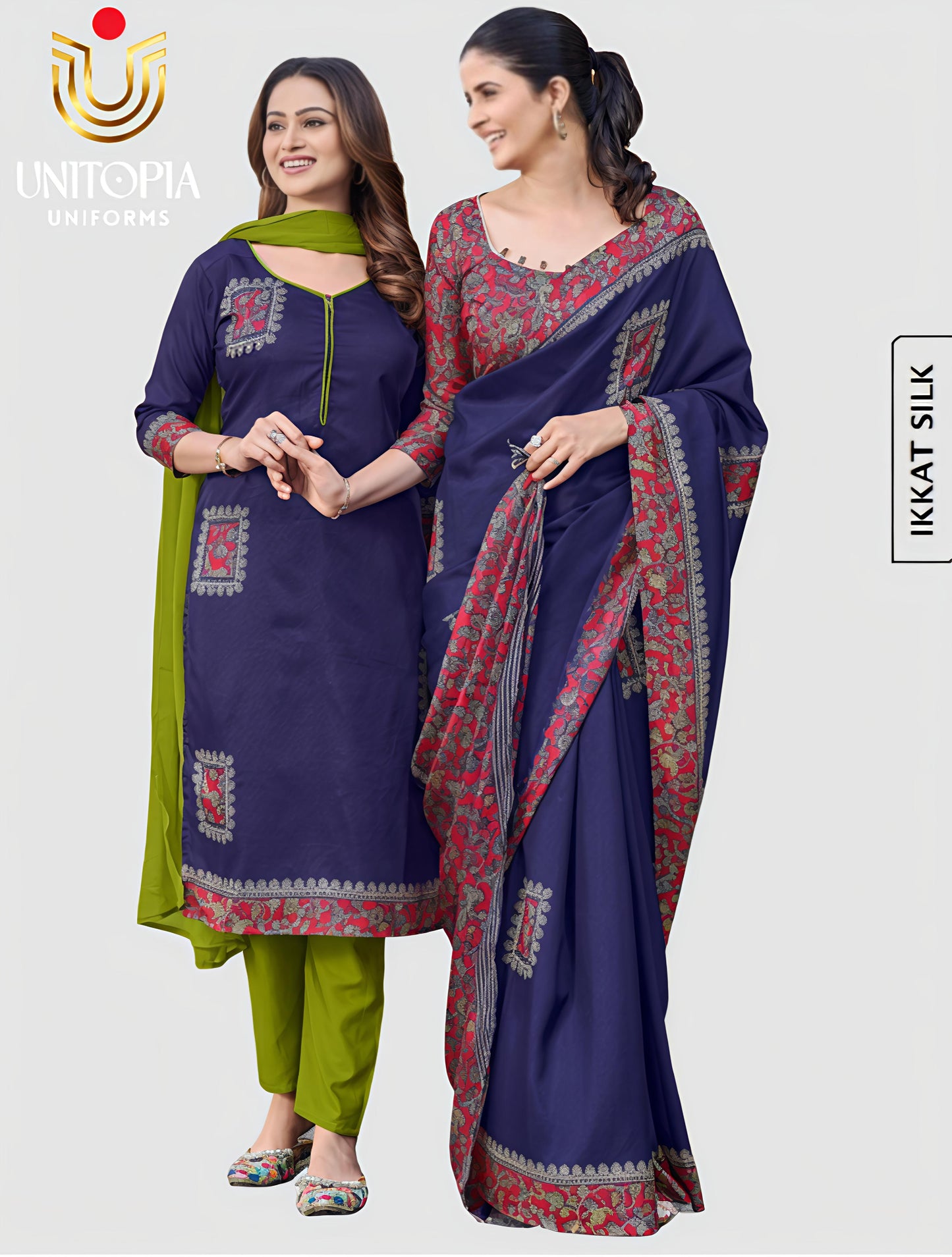 IKKAT SILK / UNIFORM SAREE (IKS8069)