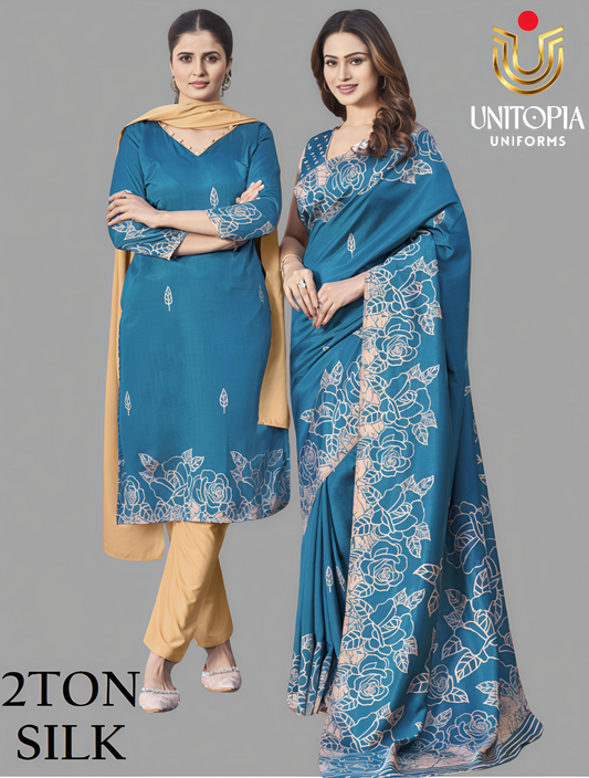 2TON SILK / UNIFORM SAREE (2201)