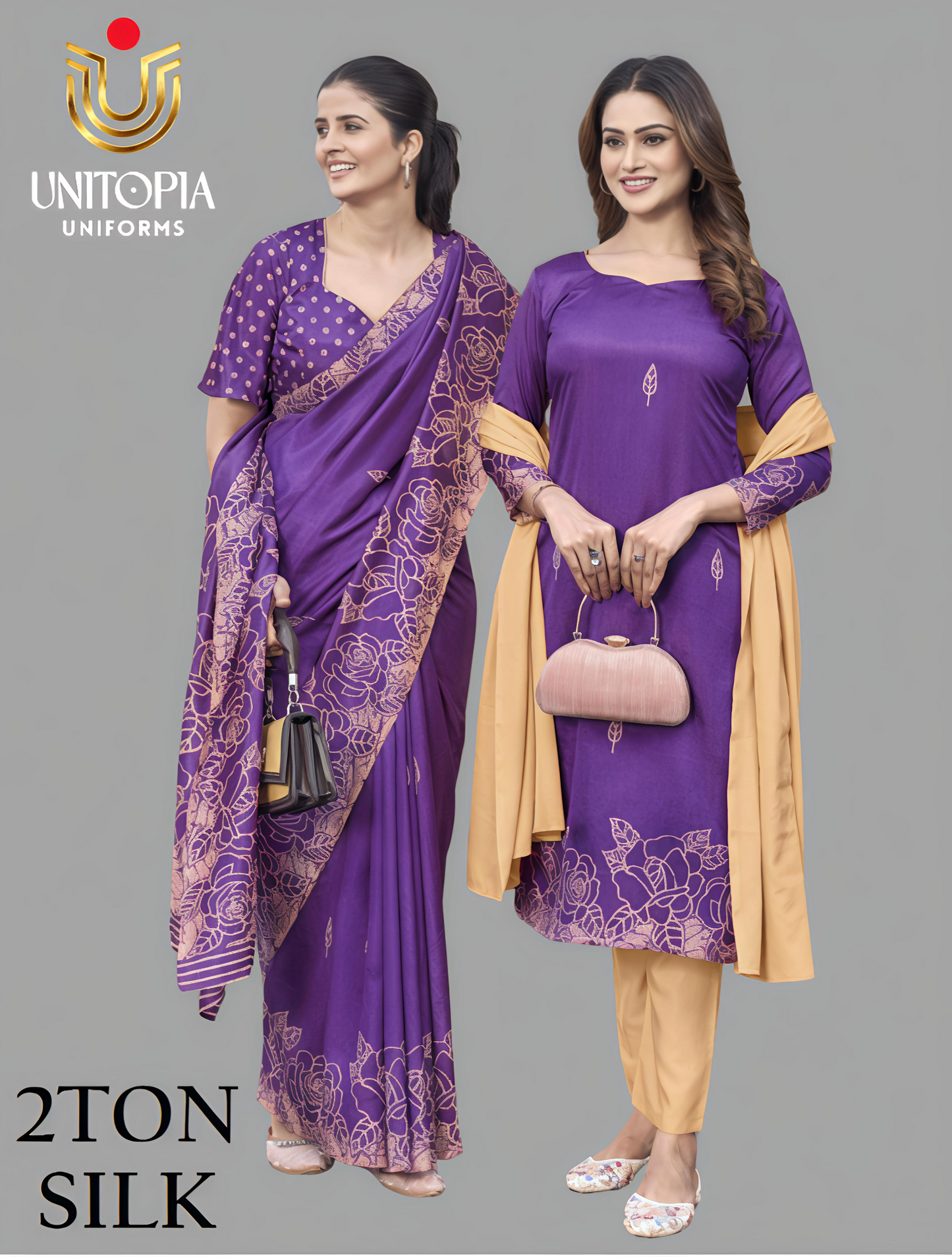 2TON SILK / UNIFORM SAREE (2201)