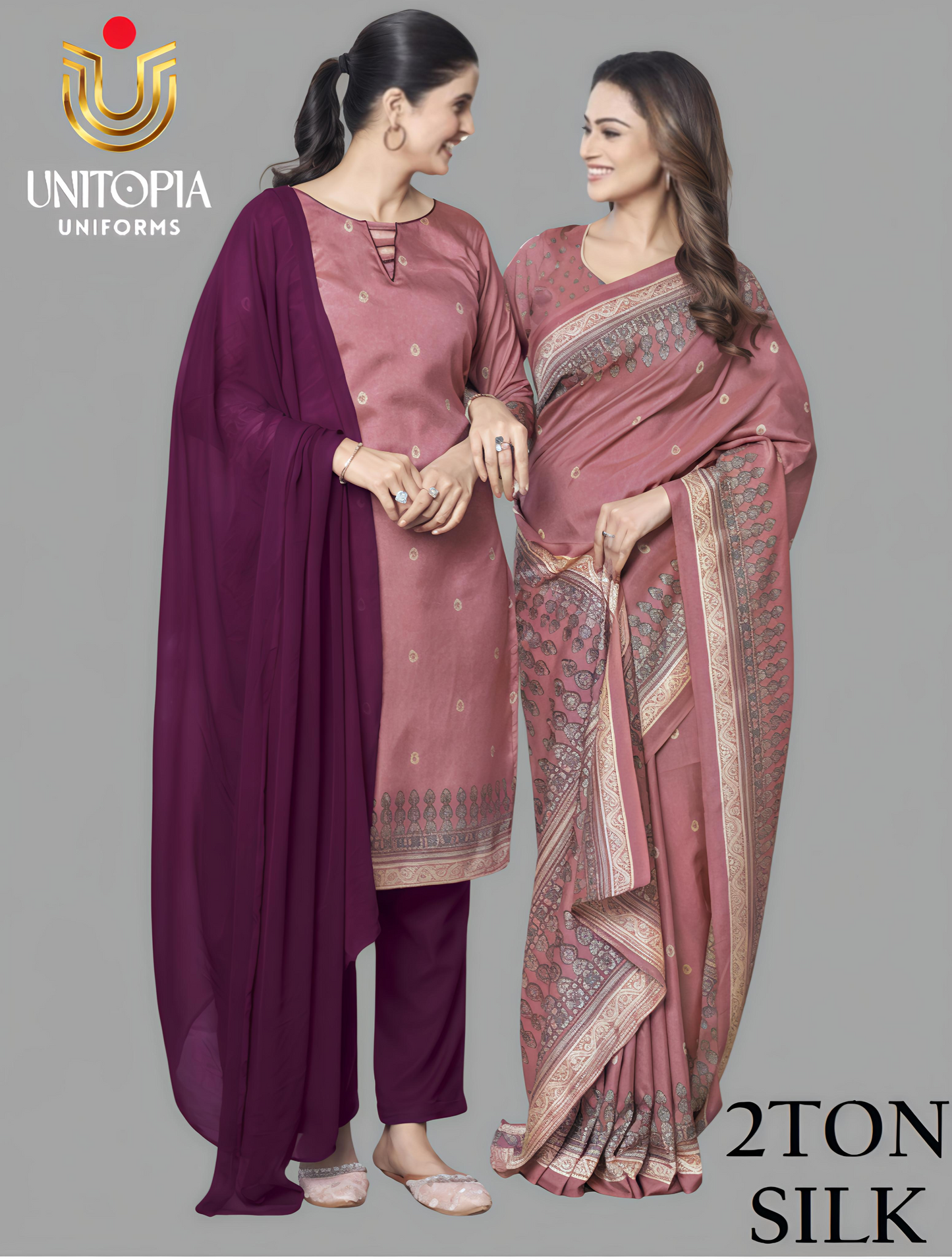 2TON SILK / UNIFORM SAREE  (2203)