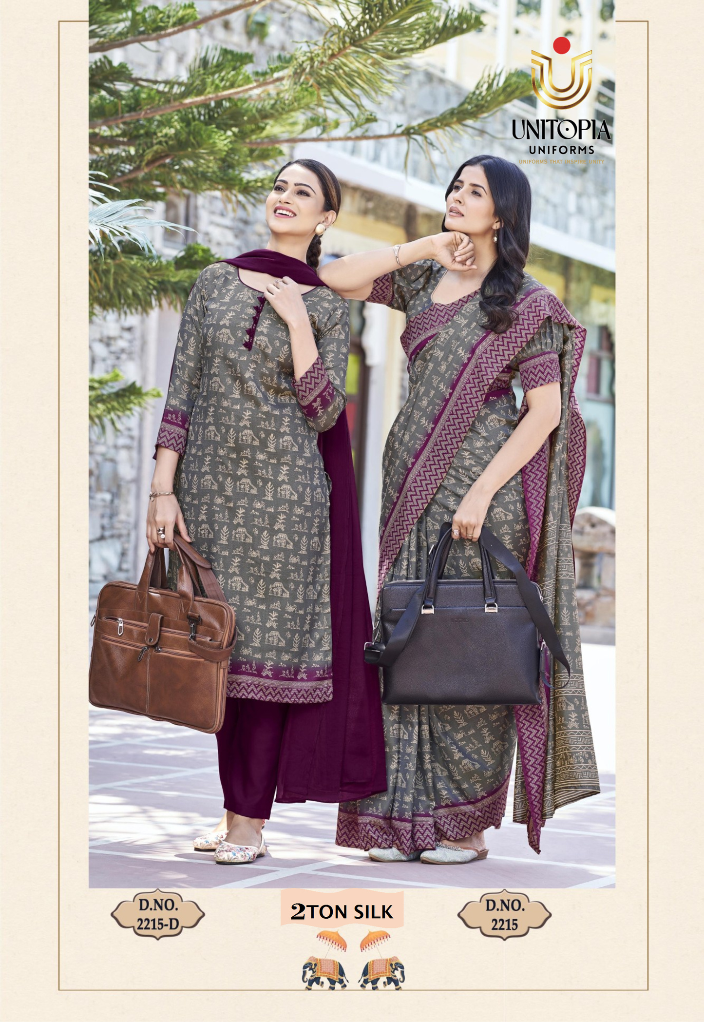 2TON SILK / UNIFORM SAREE  (2215)