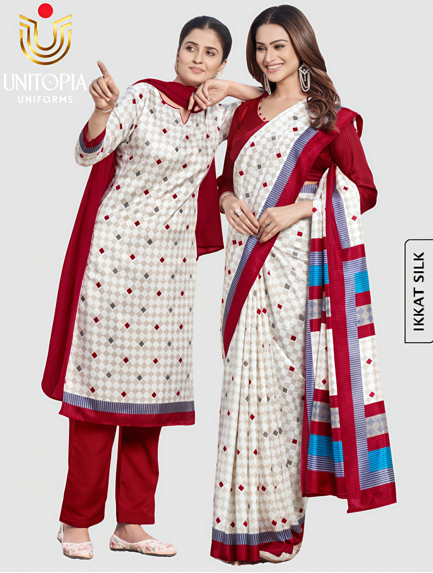 IKKAT SILK / UNIFORM SAREE (IKS8081)