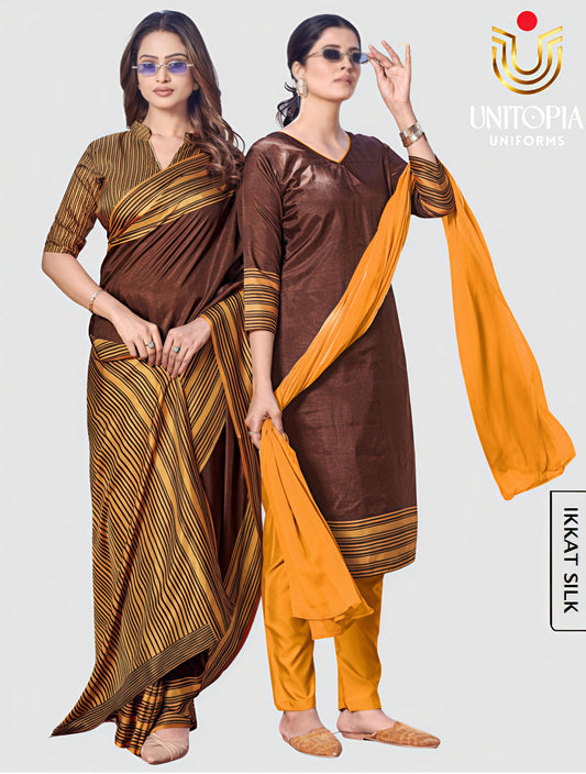 IKKAT SILK / UNIFORM SAREE  (IKS8085)