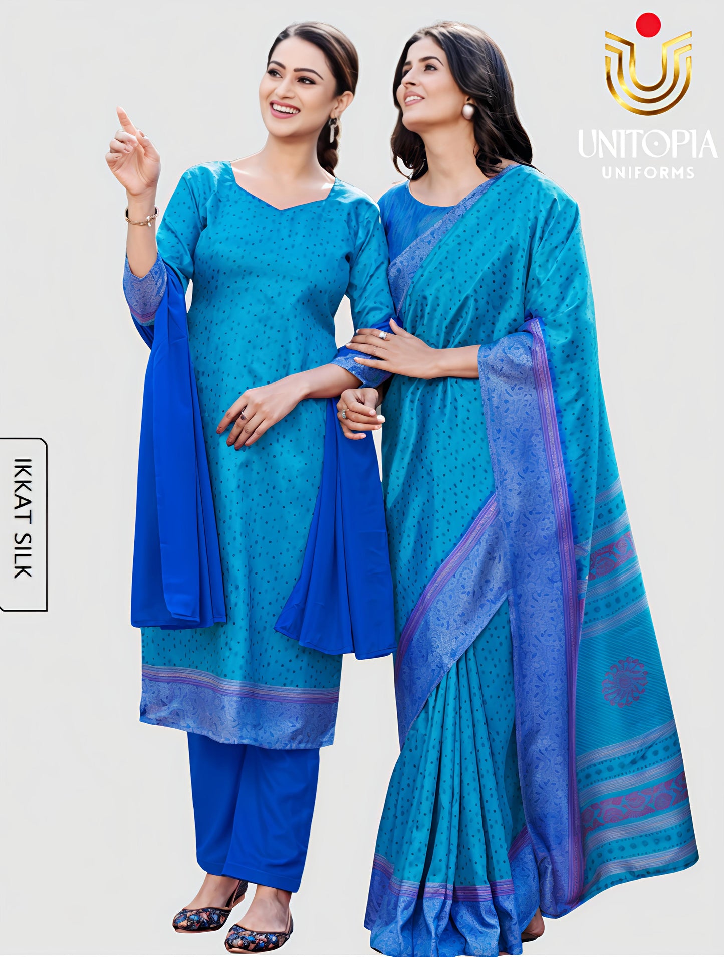IKKAT SILK / UNIFORM SAREE  (IKS8087)