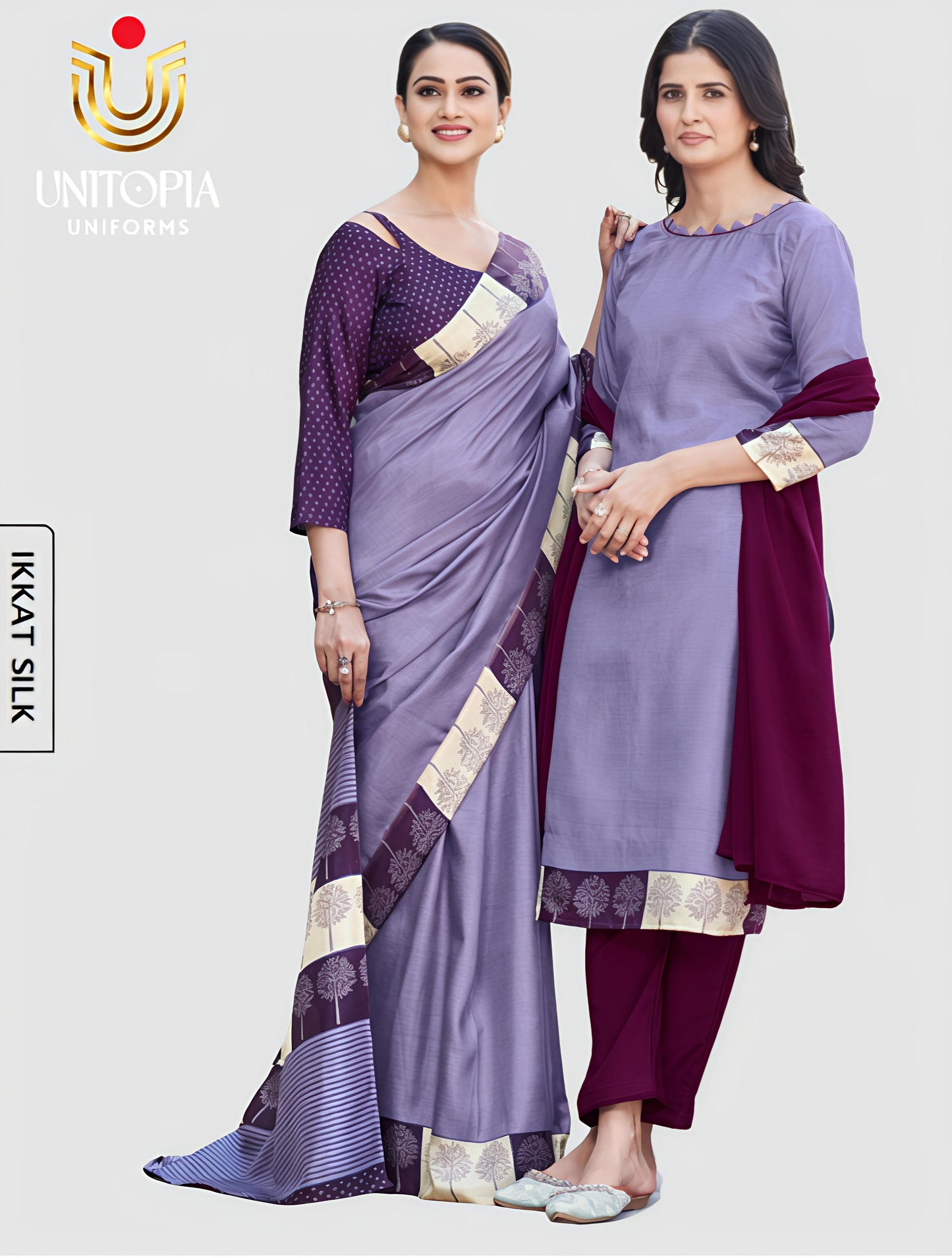IKKAT SILK / UNIFORM SAREE  (IKS8091)