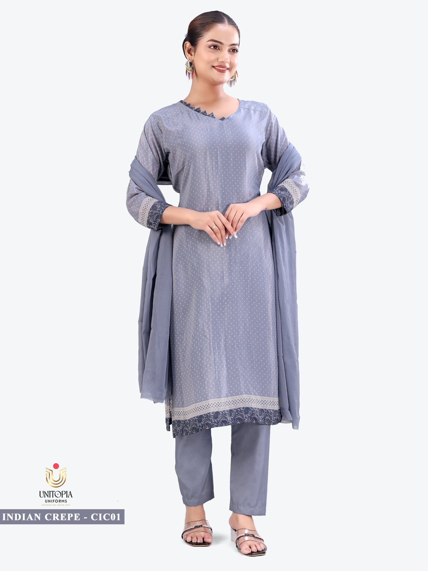 INDIAN CREPE / UNIFORM SAREES & SUIT (IC01,02)