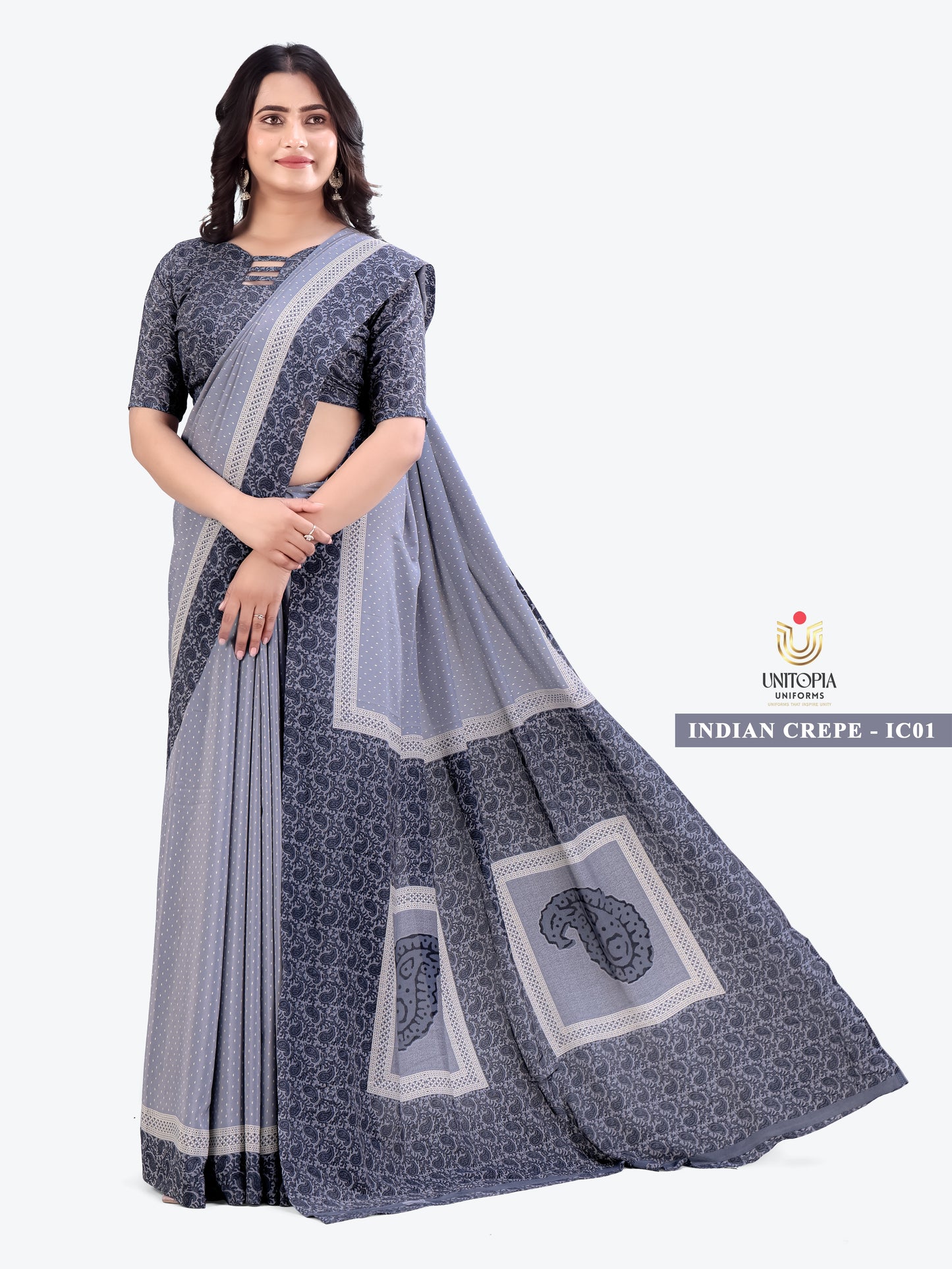 INDIAN CREPE / UNIFORM SAREES & SUIT (IC01,02)