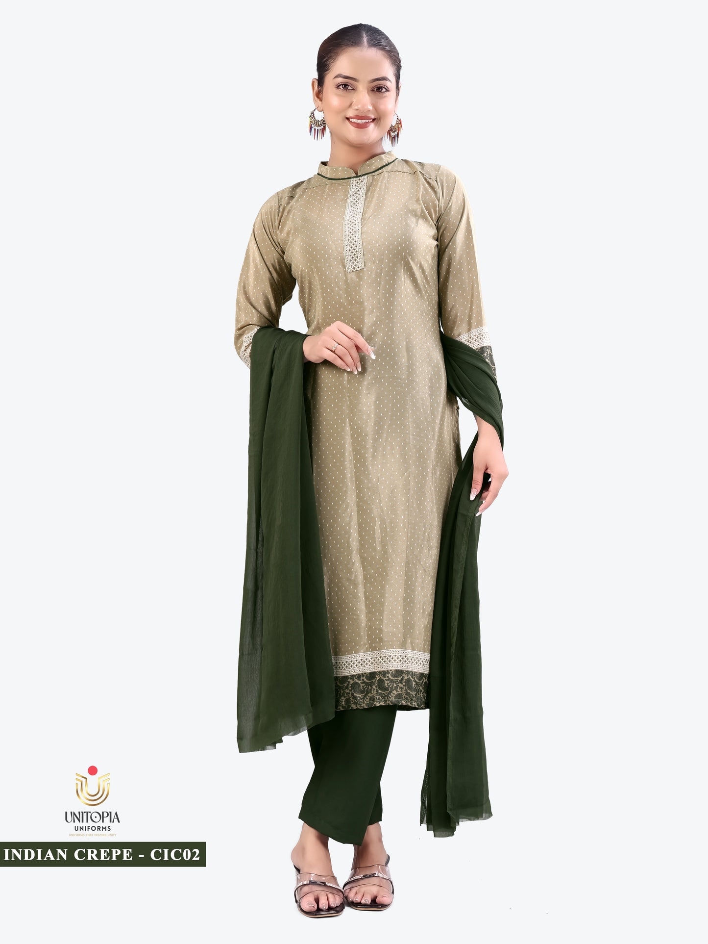 INDIAN CREPE / UNIFORM SAREES & SUIT (IC01,02)