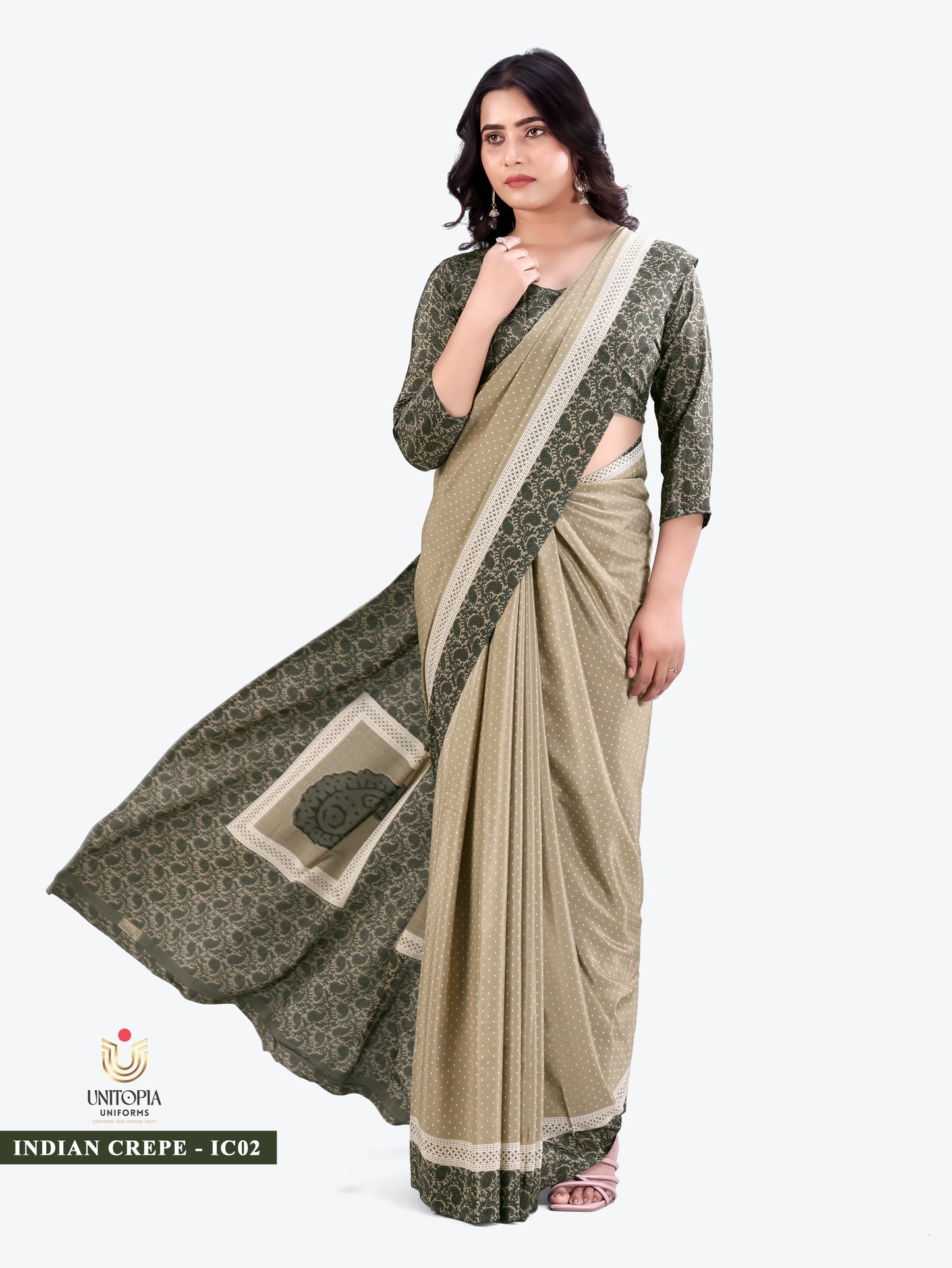 INDIAN CREPE / UNIFORM SAREES & SUIT (IC01,02)