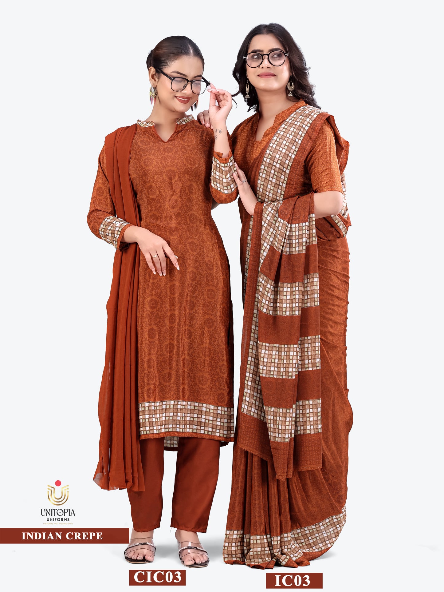 INDIAN CREPE / UNIFORM SAREES & SUIT (IC03,04)
