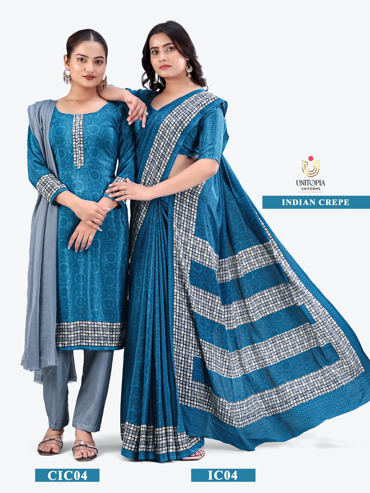 INDIAN CREPE / UNIFORM SAREES & SUIT (IC03,04)
