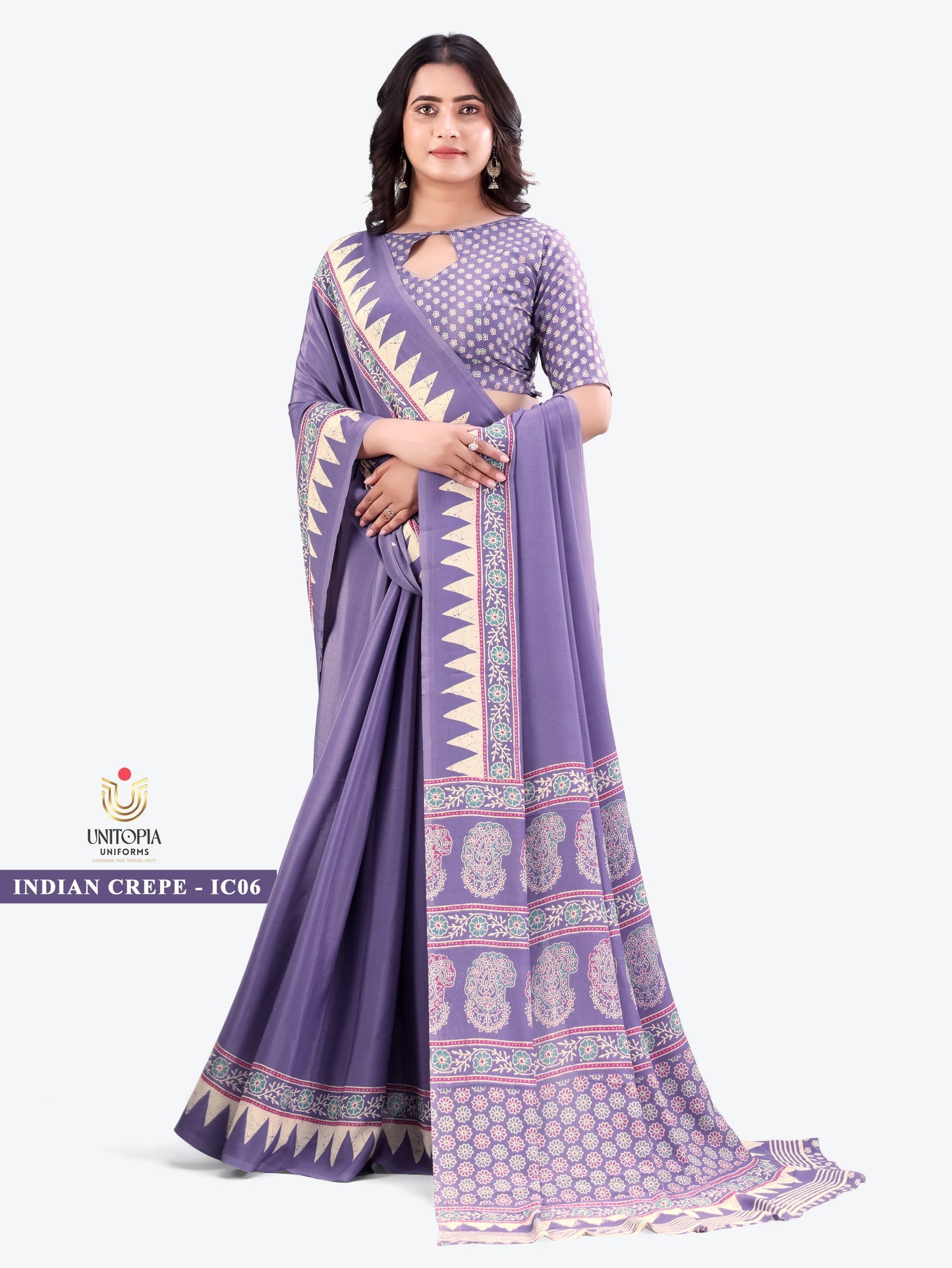 INDIAN CREPE / UNIFORM SAREES & SUIT (IC05,06)