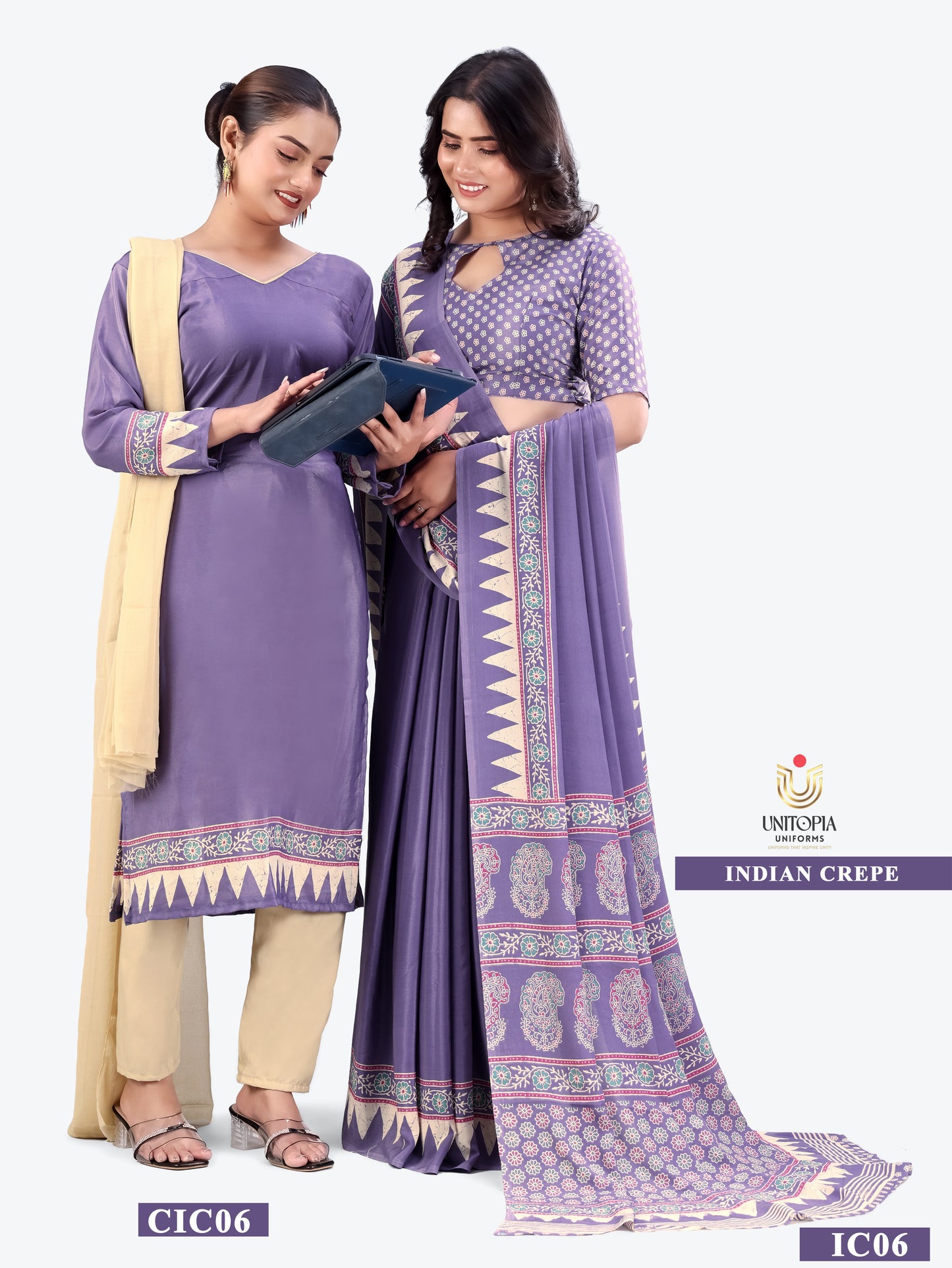 INDIAN CREPE / UNIFORM SAREES & SUIT (IC05,06)