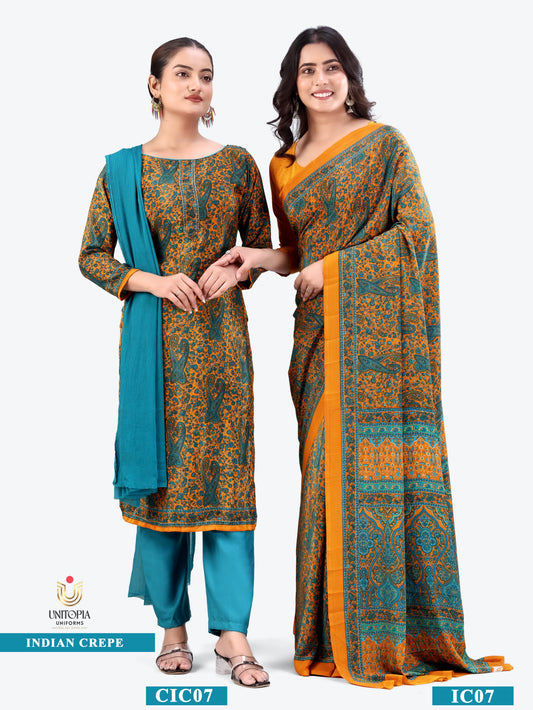 INDIAN CREPE / UNIFORM SAREES & SUIT (IC07,08)
