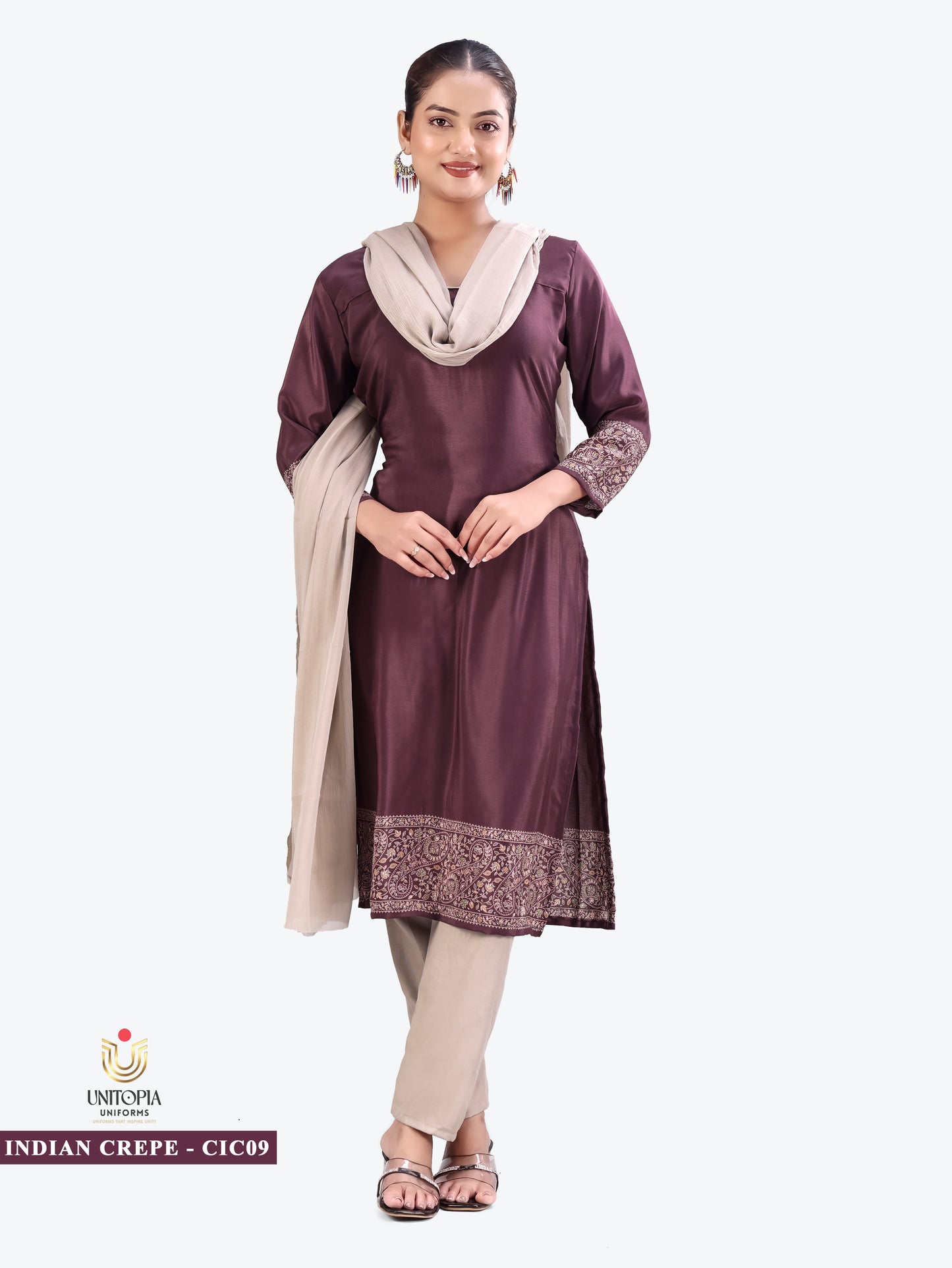 INDIAN CREPE / UNIFORM SAREES & SUIT (IC09,10)