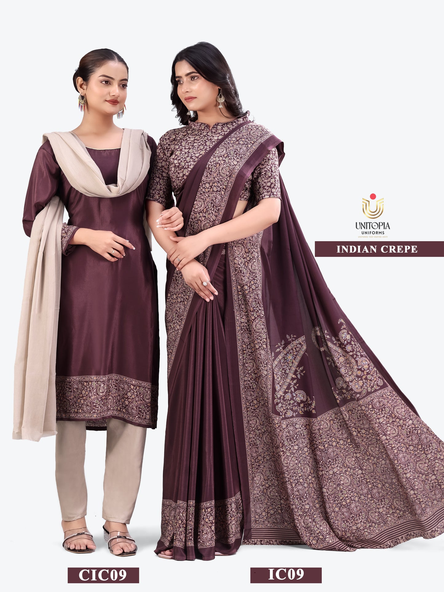 INDIAN CREPE / UNIFORM SAREES & SUIT (IC09,10)