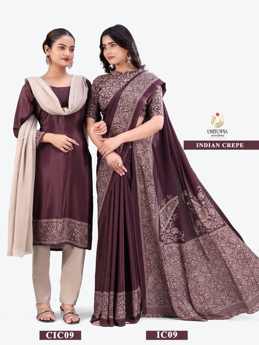 INDIAN CREPE / UNIFORM SAREES & SUIT (IC09,10)