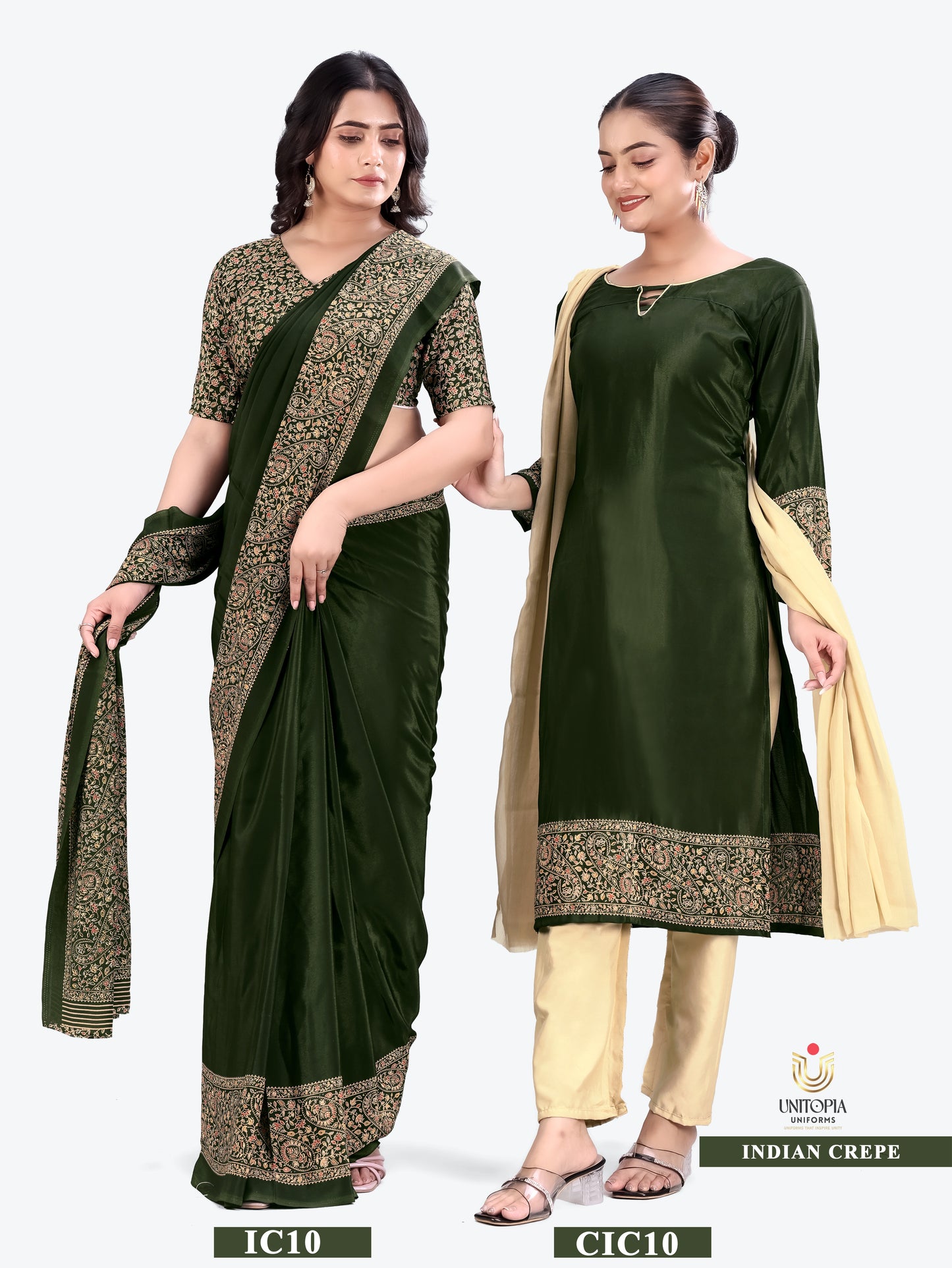 INDIAN CREPE / UNIFORM SAREES & SUIT (IC09,10)