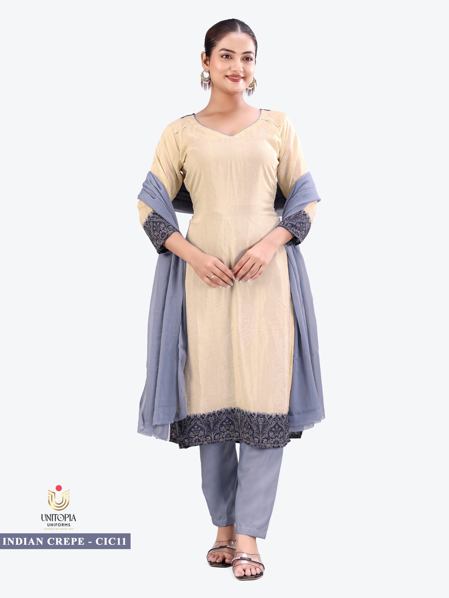 INDIAN CREPE / UNIFORM SAREES & SUIT (IC11,12)