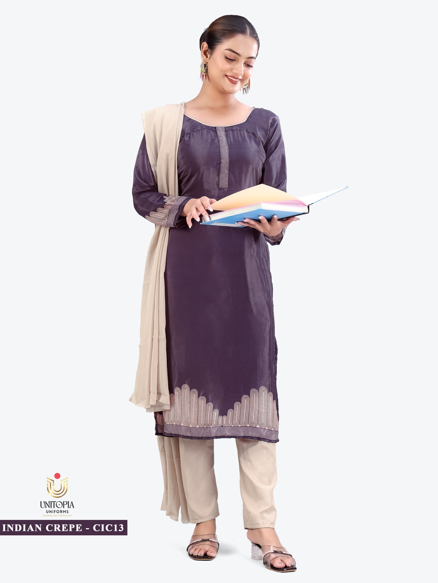 INDIAN CREPE / UNIFORM SAREES & SUIT (IC13,14)