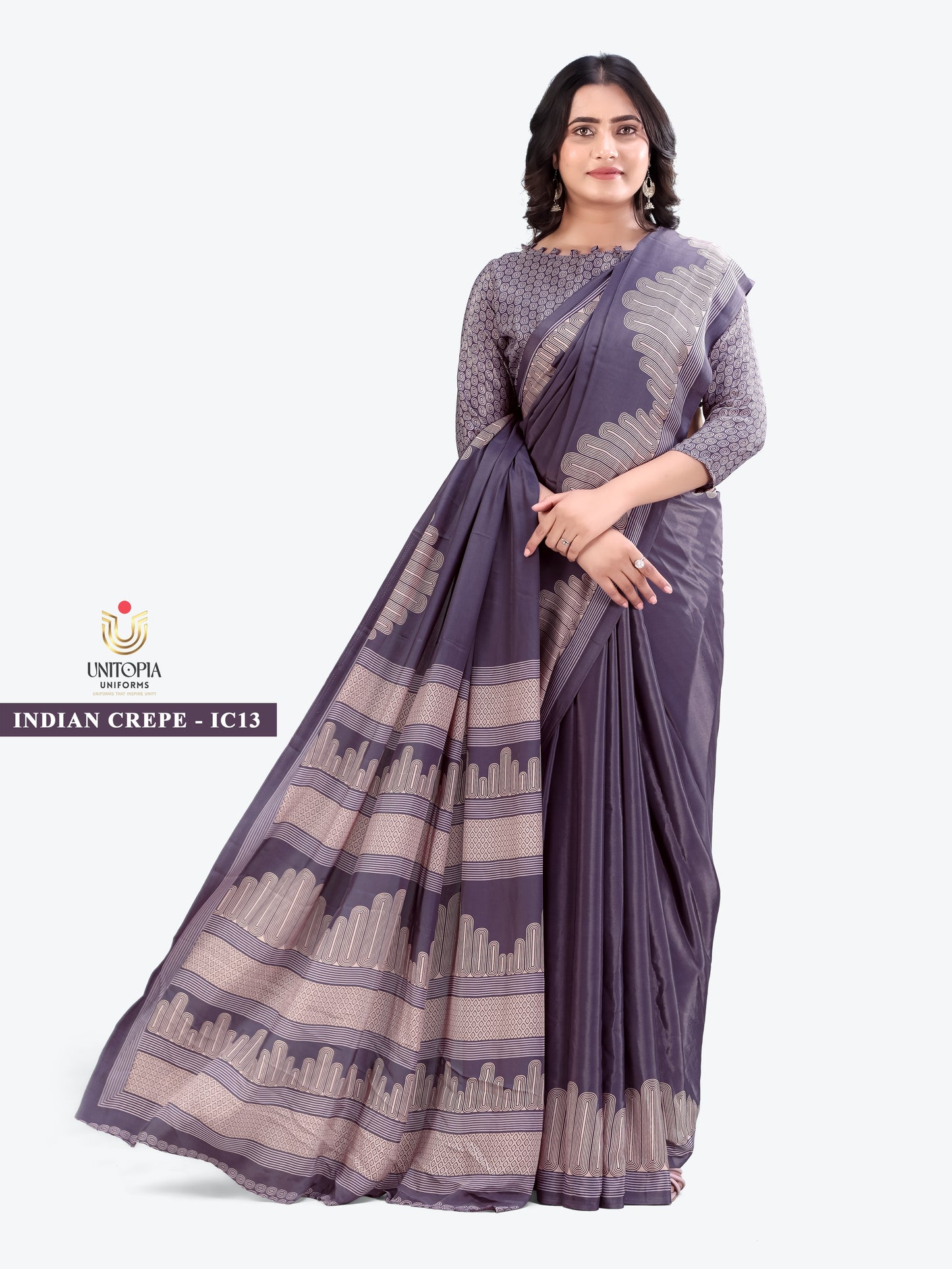 INDIAN CREPE / UNIFORM SAREES & SUIT (IC13,14)