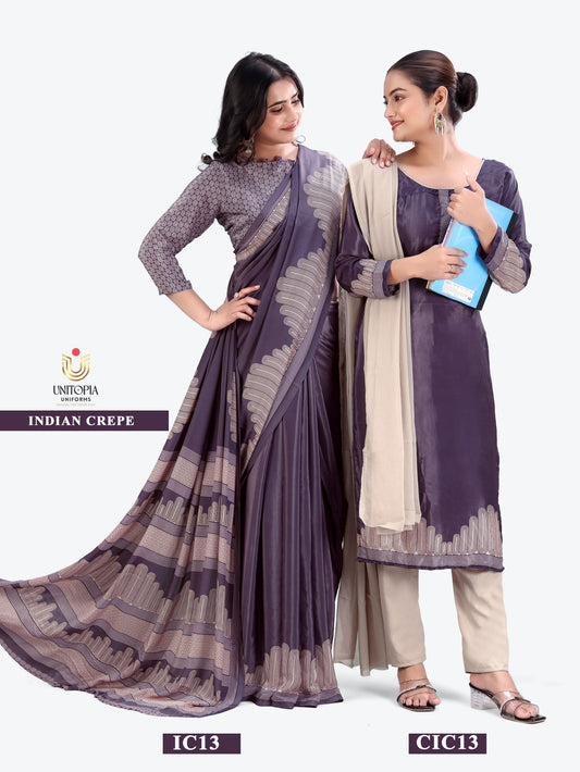 INDIAN CREPE / UNIFORM SAREES & SUIT (IC13,14)