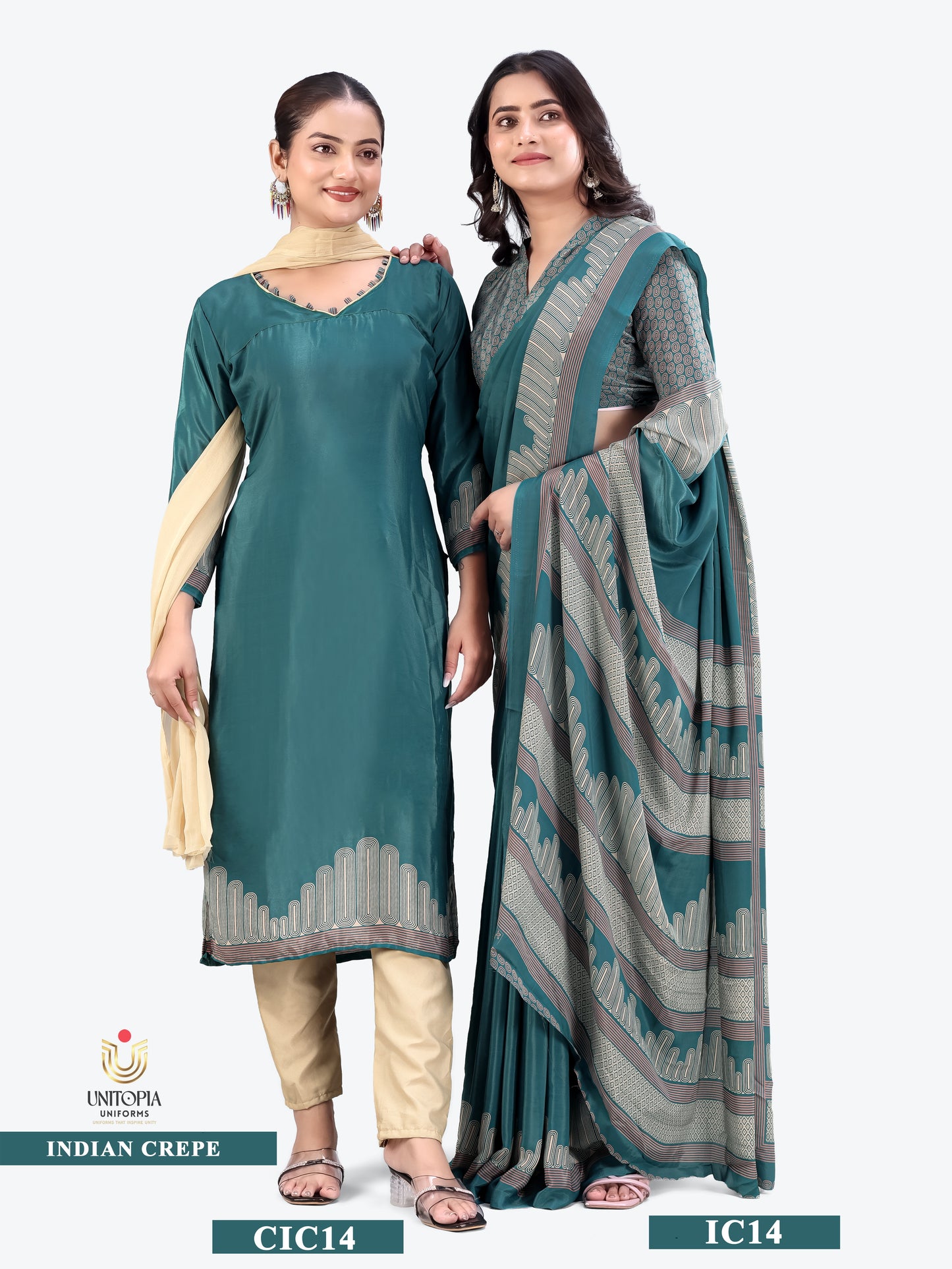 INDIAN CREPE / UNIFORM SAREES & SUIT (IC13,14)