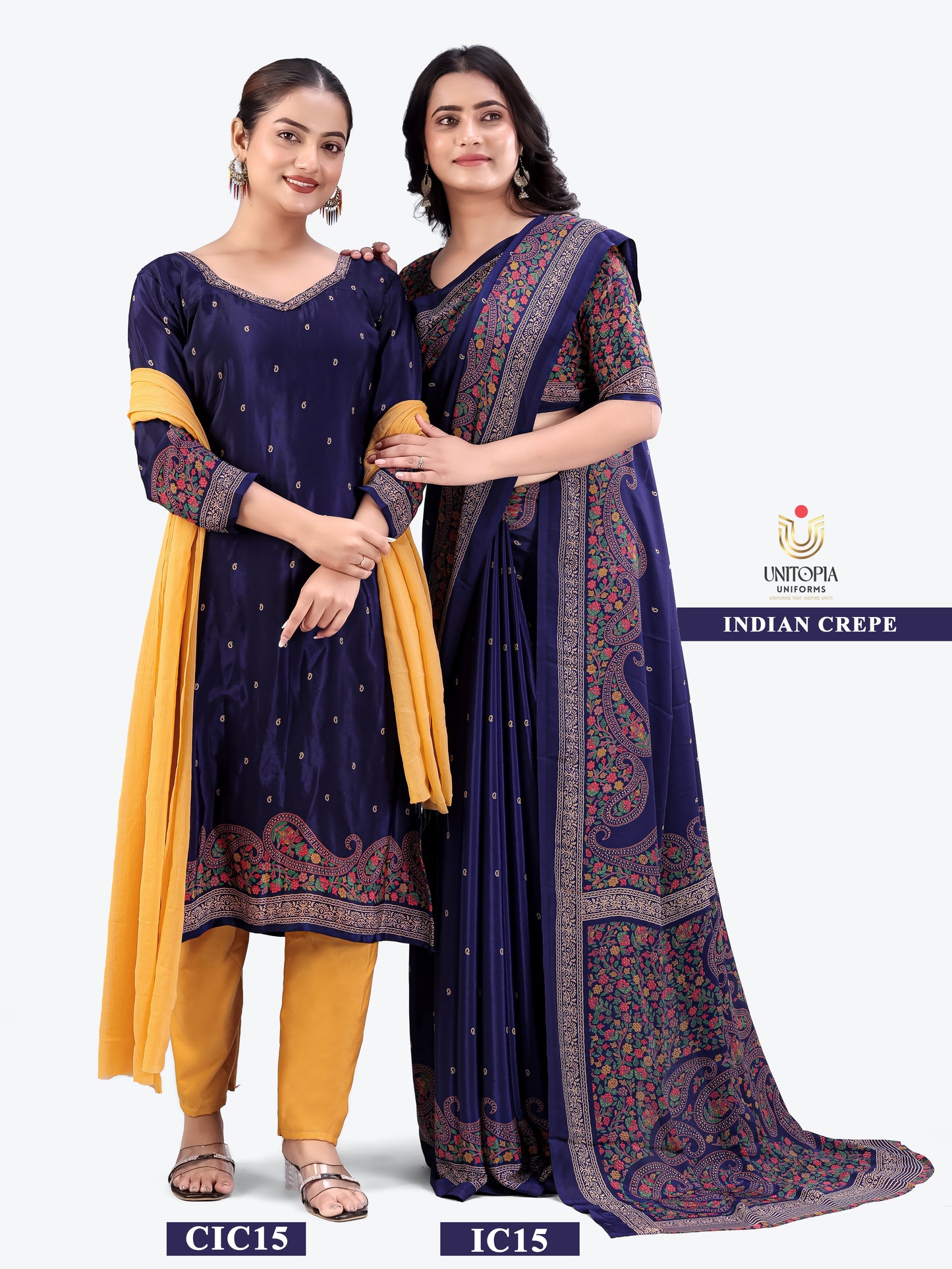 INDIAN CREPE / UNIFORM SAREES & SUIT (IC15,16)