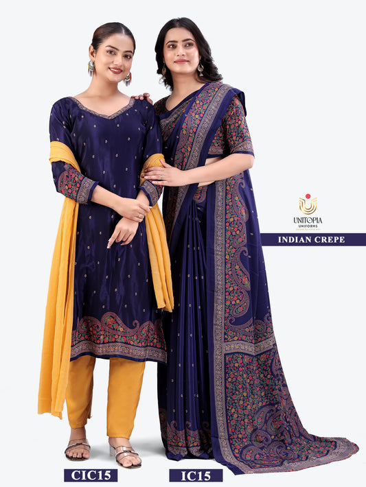INDIAN CREPE / UNIFORM SAREES & SUIT (IC15,16)