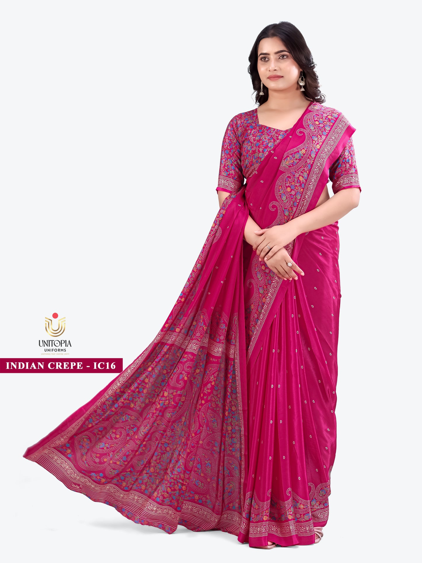 INDIAN CREPE / UNIFORM SAREES & SUIT (IC15,16)