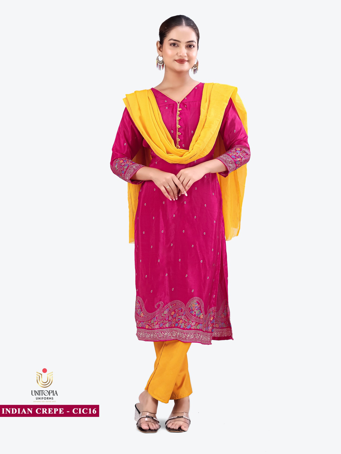 INDIAN CREPE / UNIFORM SAREES & SUIT (IC15,16)