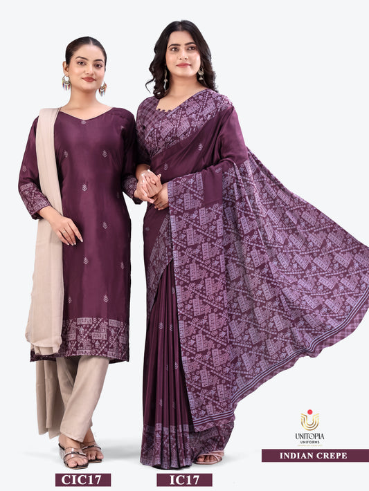 INDIAN CREPE / UNIFORM SAREES & SUIT (IC17)