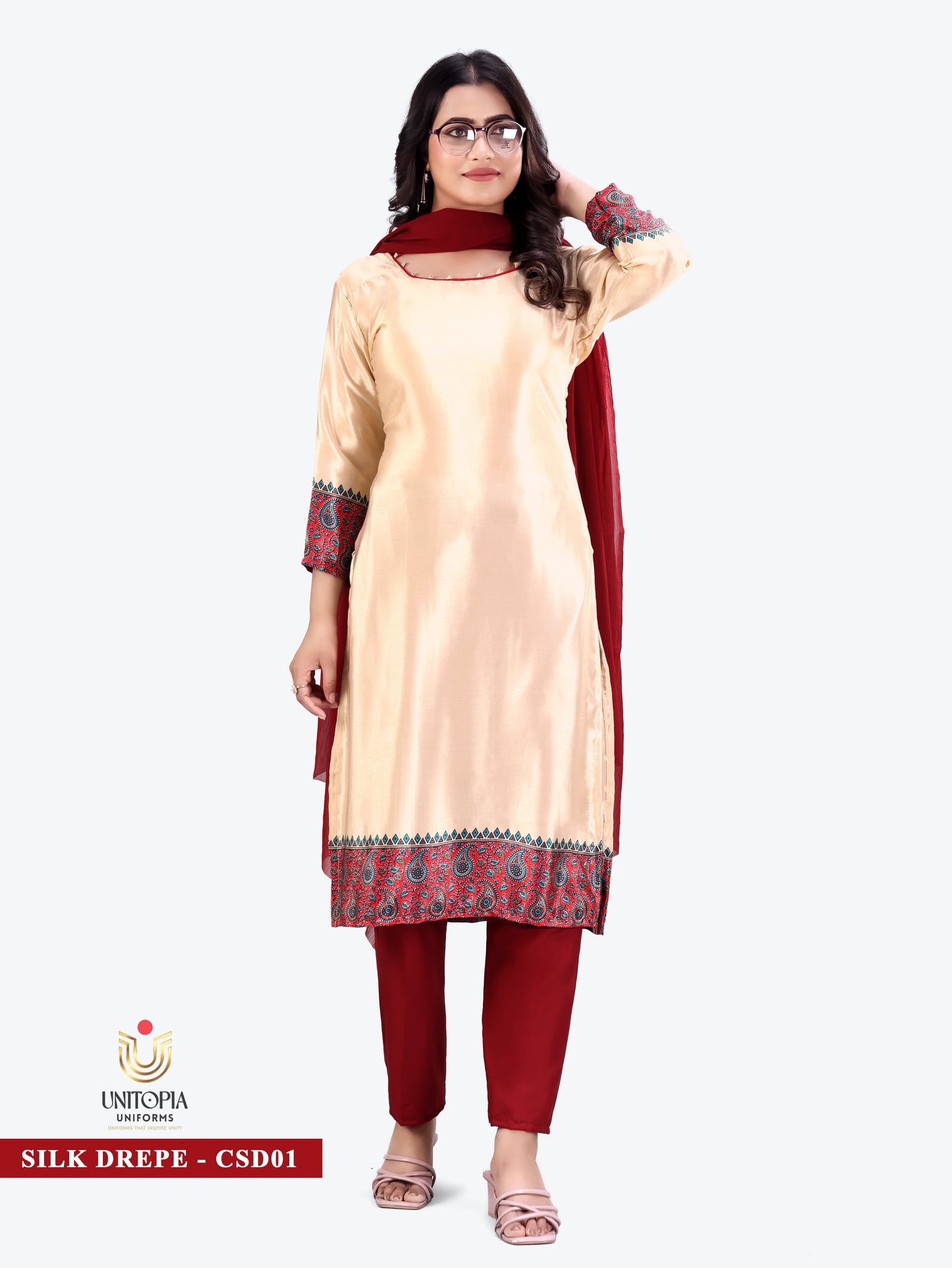 SILK DREPE / UNIFORM SAREES & SUIT (SD01,SD02)