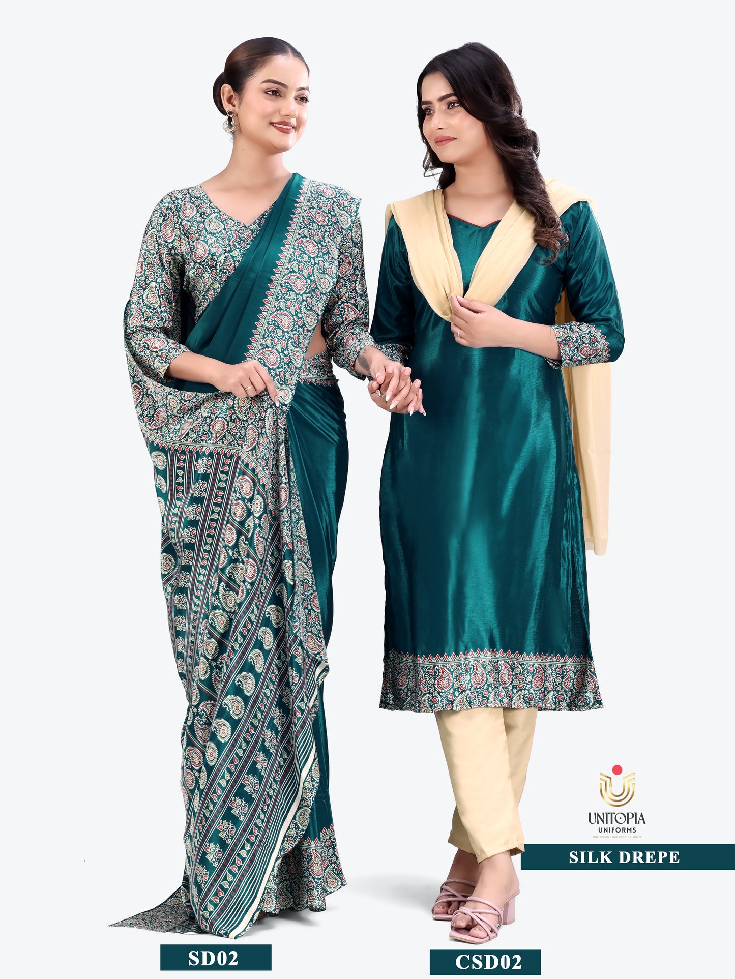 SILK DREPE / UNIFORM SAREES & SUIT (SD01,SD02)