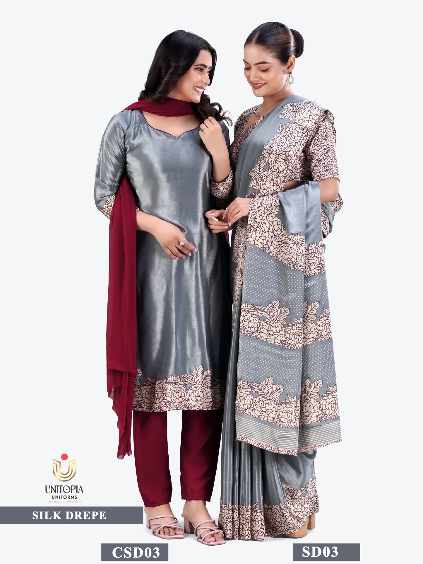 SILK DREPE / UNIFORM SAREES & SUIT (SD03,SD04)