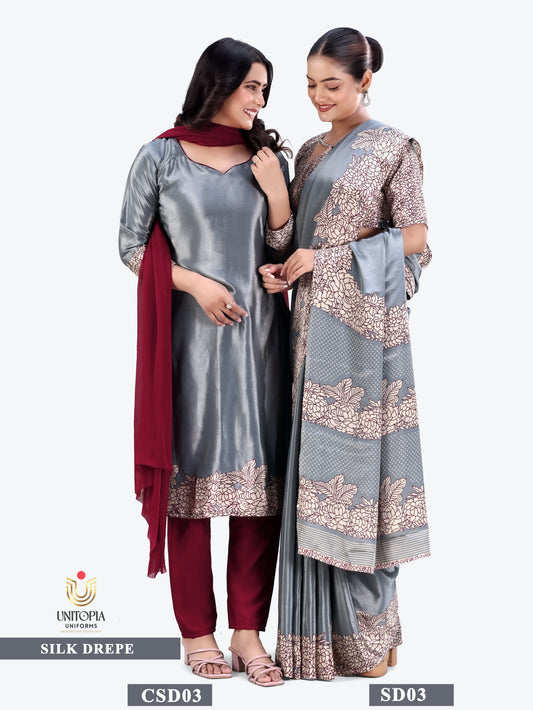 SILK DREPE / UNIFORM SAREES & SUIT (SD03,SD04)