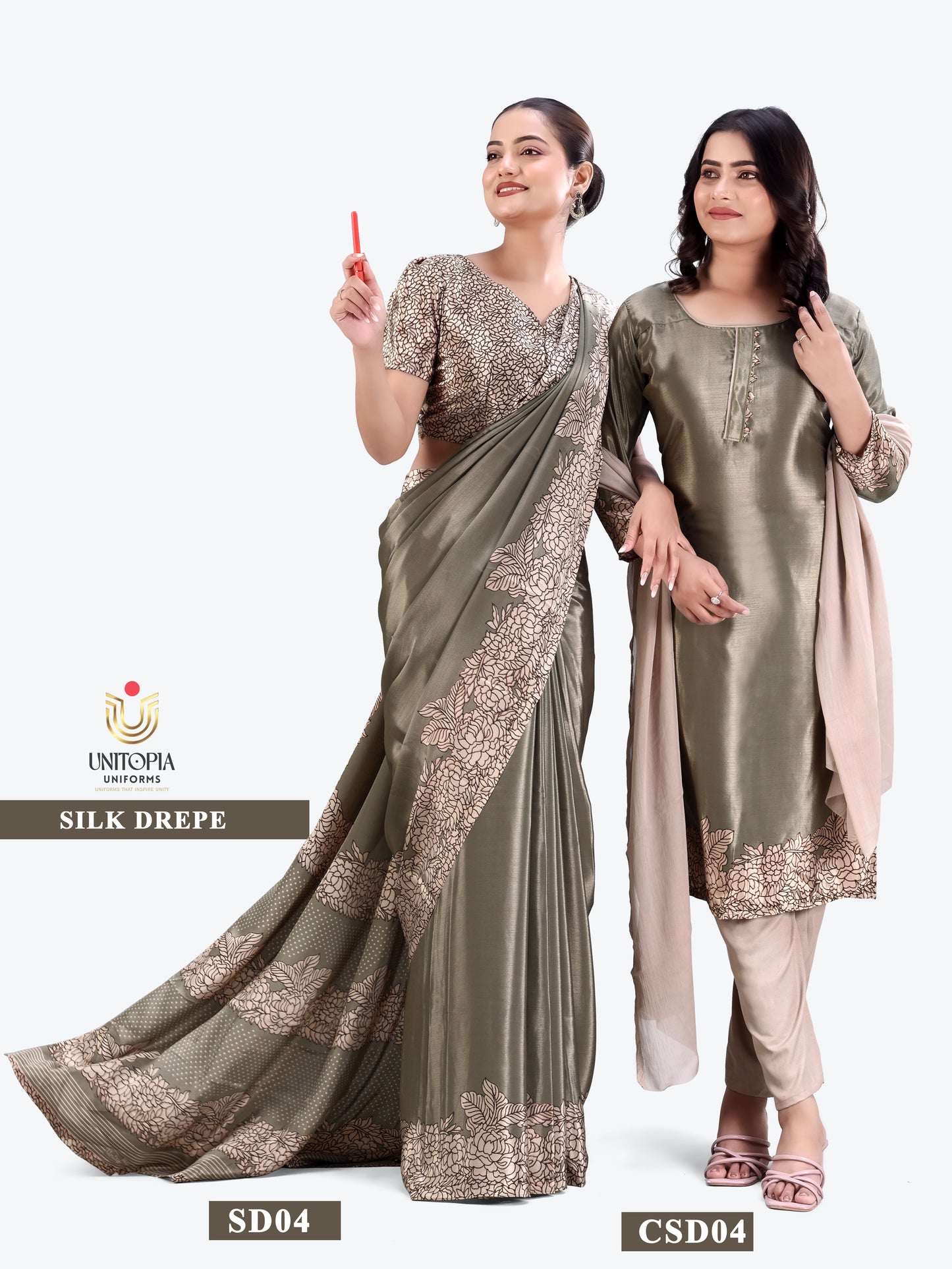SILK DREPE / UNIFORM SAREES & SUIT (SD03,SD04)