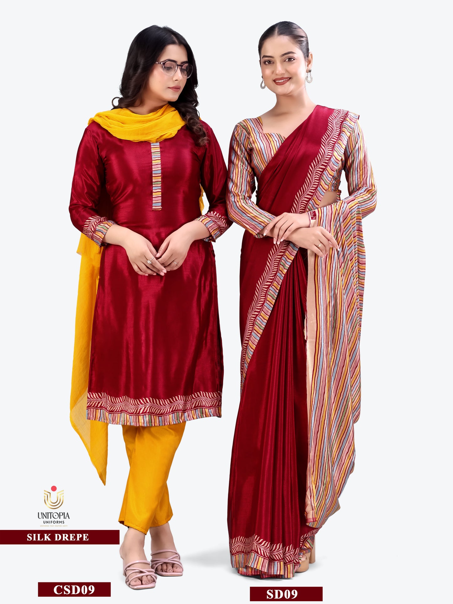 SILK DREPE / UNIFORM SAREES & SUIT (SD09,SD10)