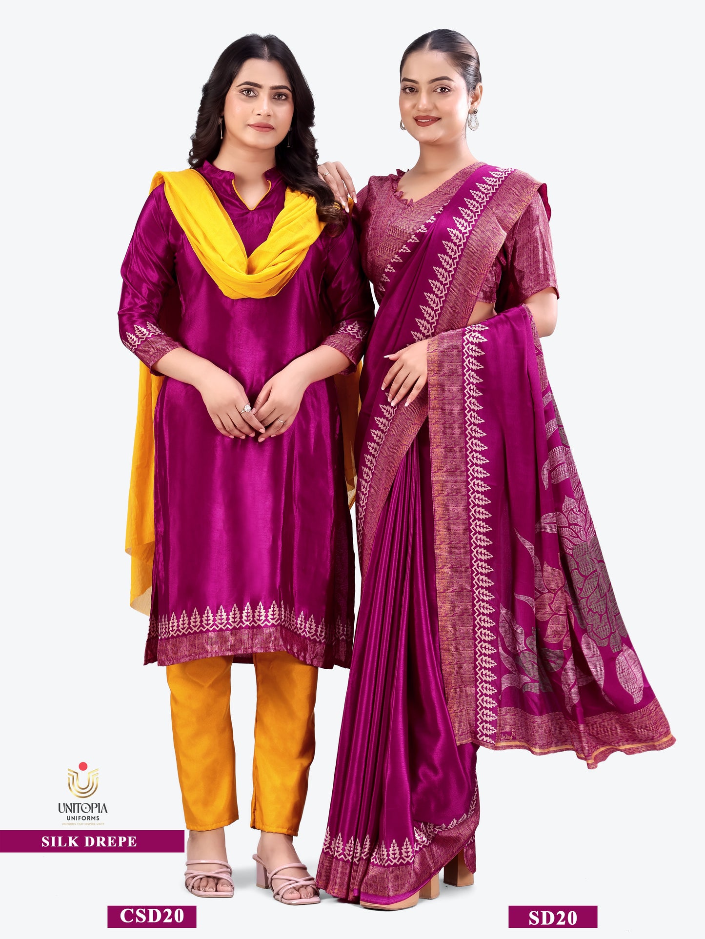 SILK DREPE / UNIFORM SAREES & SUIT (SD19,20)