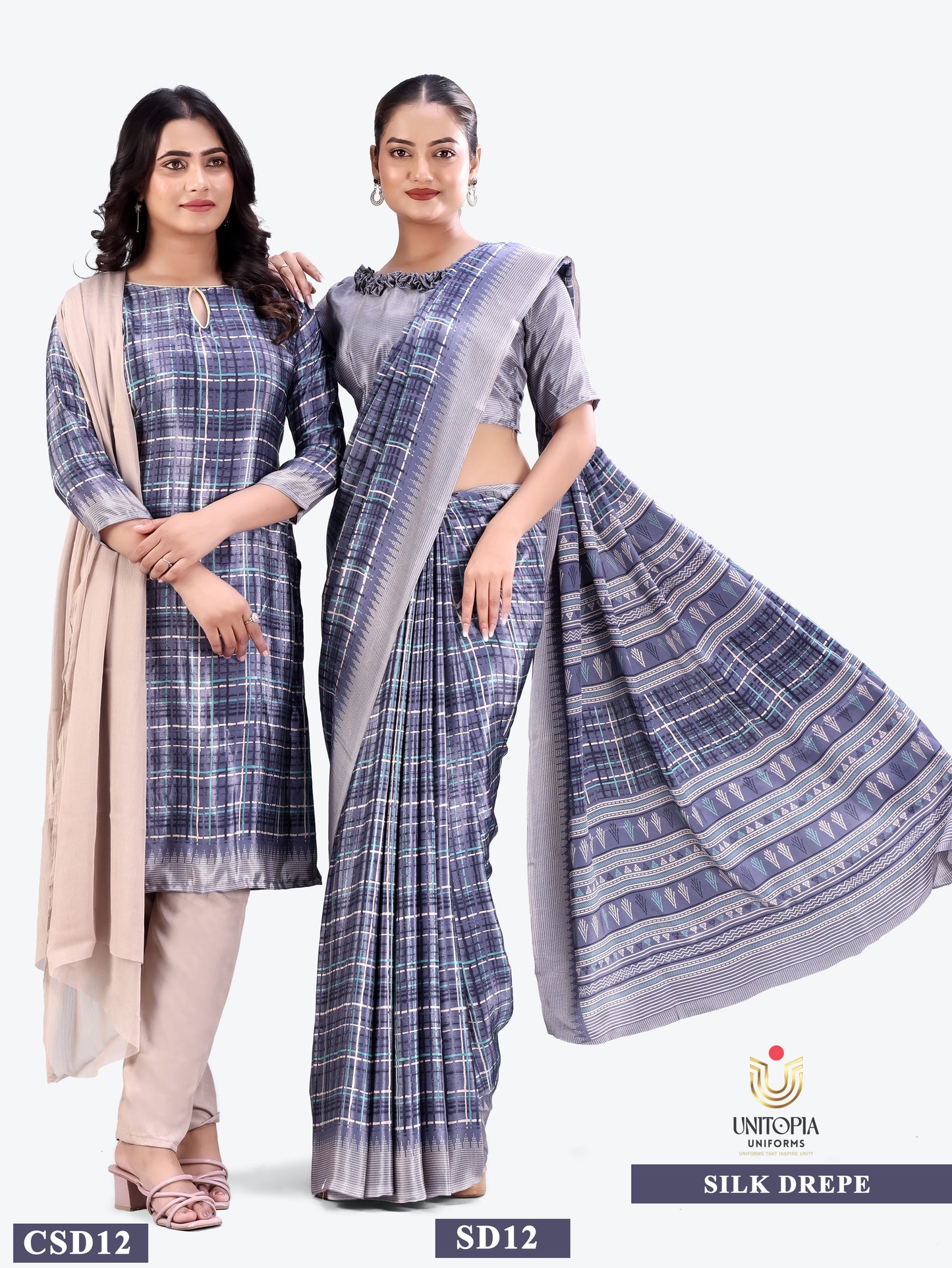 SILK DREPE / UNIFORM SAREES & SUIT (SD11,SD12)